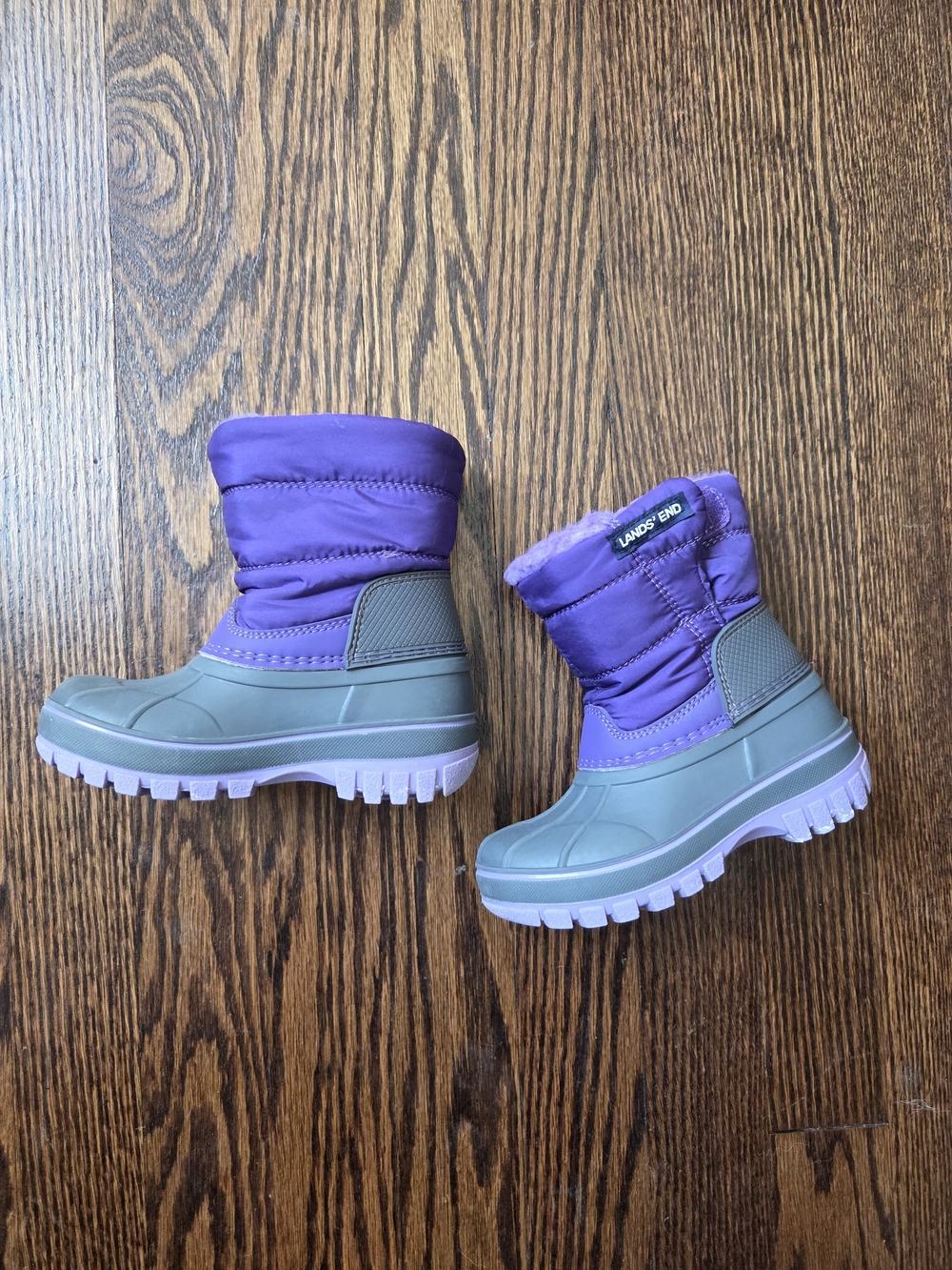 Lands' End Toddler Purple & Gray Winter Snow Boots 7m